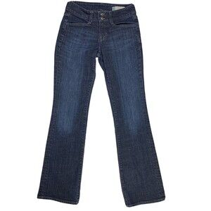 Gap Jeans Sz 1R Juniors Curvy Stretch Double Button Zipper Closure Dark Wash